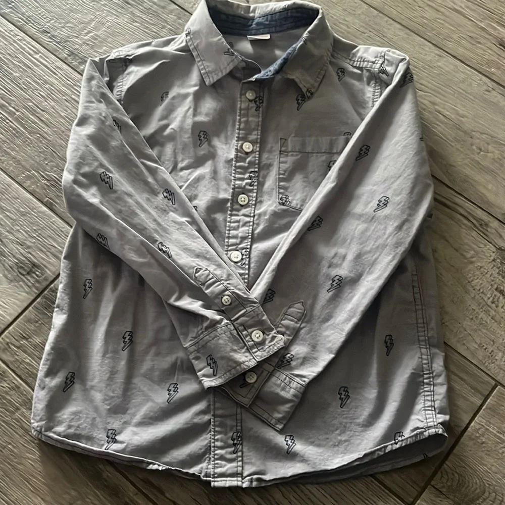 EYC Gymboree lightening bolt button down, sz 7/8